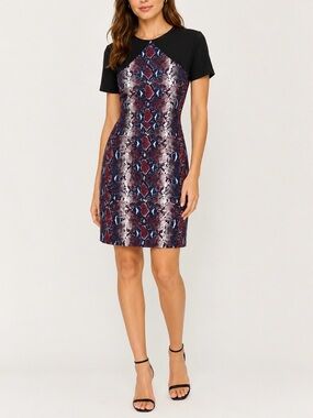 Diane von Furstenberg Snakeskin Dress Sz 6 NWT Animal Print Silk Blend Designer